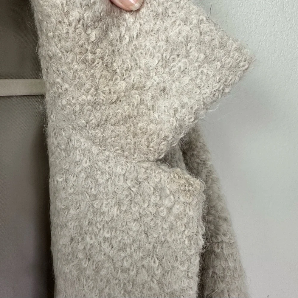 EILEEN FISHER Alpaca Blend Beige Long Coat SZ XL - Picture 6 of 10